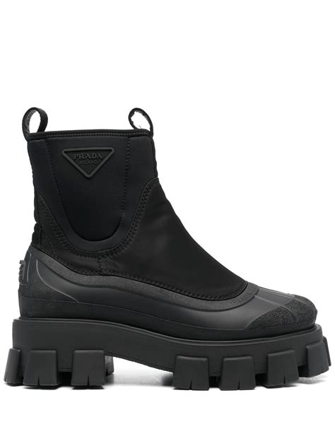 prada denim ankle boots|prada monolith gabardine boots.